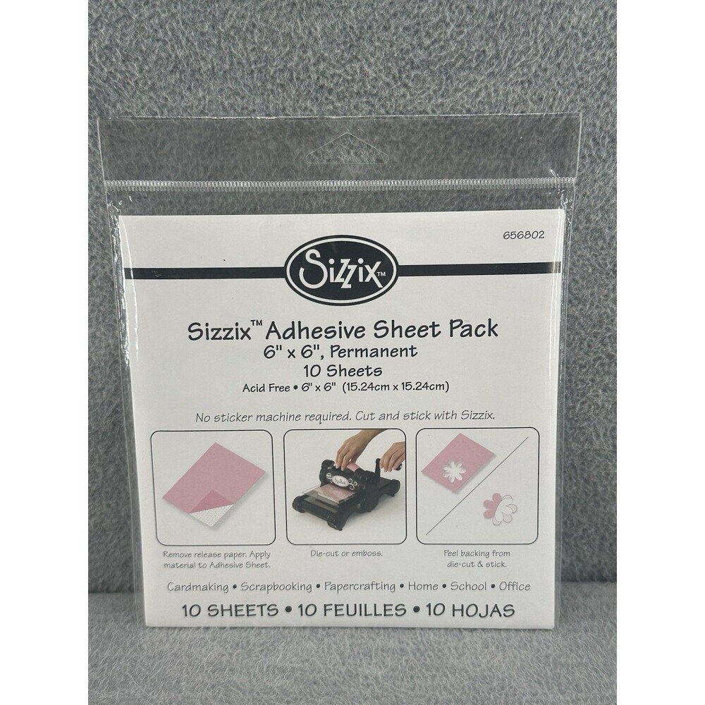 SIZZIX - Adhesive Sheet Pack 10 Sheets 6” x 6” BT